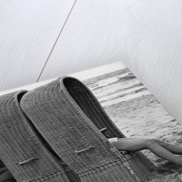 Basket shelters on a beach in Belgium, 1966 by Tony Boxall