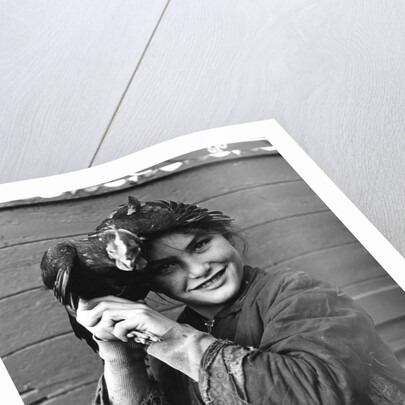 Gipsy girl holding a chicken, 1960s by Tony Boxall