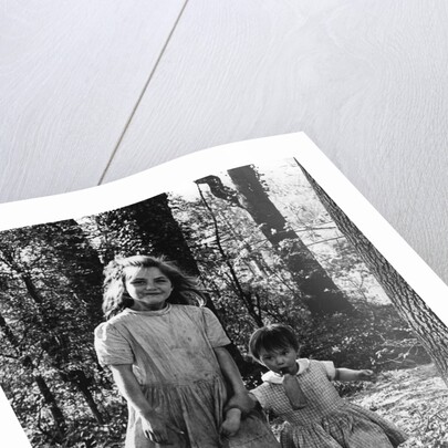 Janie and Daphne, gipsy girls, Charlwood, Surrey, 1964 by Tony Boxall