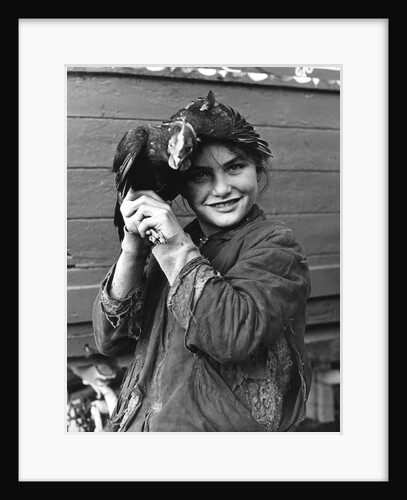 Gipsy girl holding a chicken, 1960s by Tony Boxall