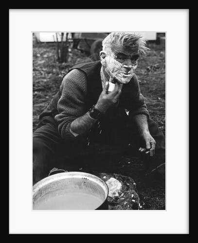 Gipsy shaving, Lewes, Sussex, 1964 by Tony Boxall