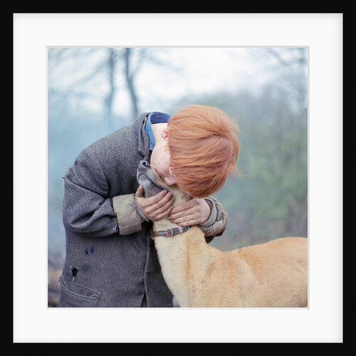 Gipsy boy with a dog, Charlwood, Newdigate area, Surrey, 1964 by Tony Boxall