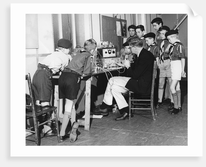 Boy scouts learning radio transmitting, 1960s by Tony Boxall