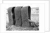 Basket shelters on a beach in Belgium, 1966 by Tony Boxall