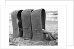 Basket shelters on a beach in Belgium, 1966 by Tony Boxall