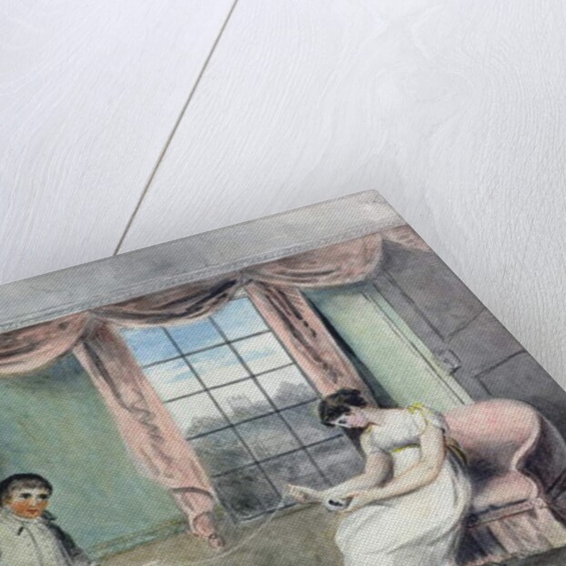 A Woman and her Beau Spinning Thread by Isabella Downman