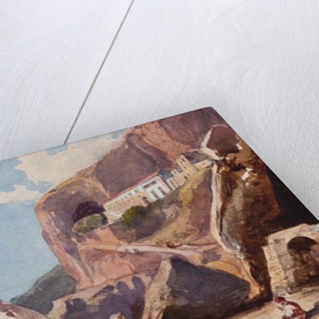 The Capuchin Monastery at Amalfi from the beach, with additions by Prince Alfonso Maria di Borbone by Giacinto Gigante