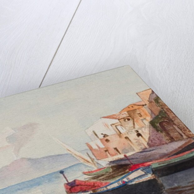 Vesuvius from Sorrento, with additions possibly by Princess Maria Annunziata di Borbone by Giacinto Gigante