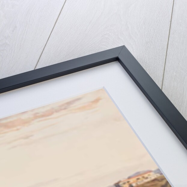 Ischia, the caldera just before the entrance to the sea was cut, Royal Palace to the right, with additions by Prince Alfonso Maria di Borbone, 1853 by Giacinto Gigante