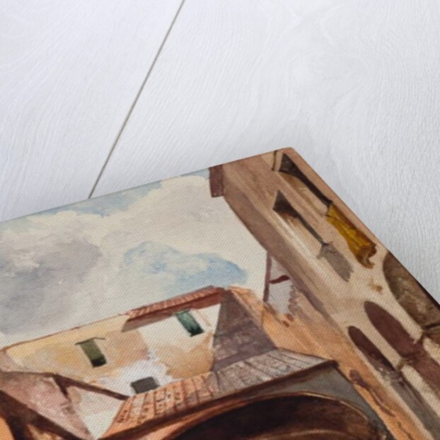 Passage and street with figures, with additions by a Borbone pupil, possibly Prince Alfonso Maria di Borbone, 1853 by Giacinto Gigante