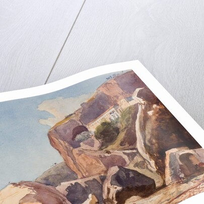 The Capuchin Monastery at Amalfi from the beach, with additions by a Borbone pupil by Giacinto Gigante