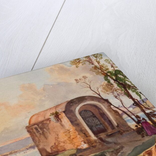 Chapel by Lake Lucrino, with additions by a Borbone pupil, possibly Princess Maria Annunziata di Borbone by Giacinto Gigante