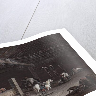 The white horse: barn interior by Johann Christoph Dietzsch