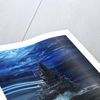 IJN Hiei and Akatsuki light up USS Atlanta, Guadalcanal 1942, 2018 by Vincent Alexander Booth