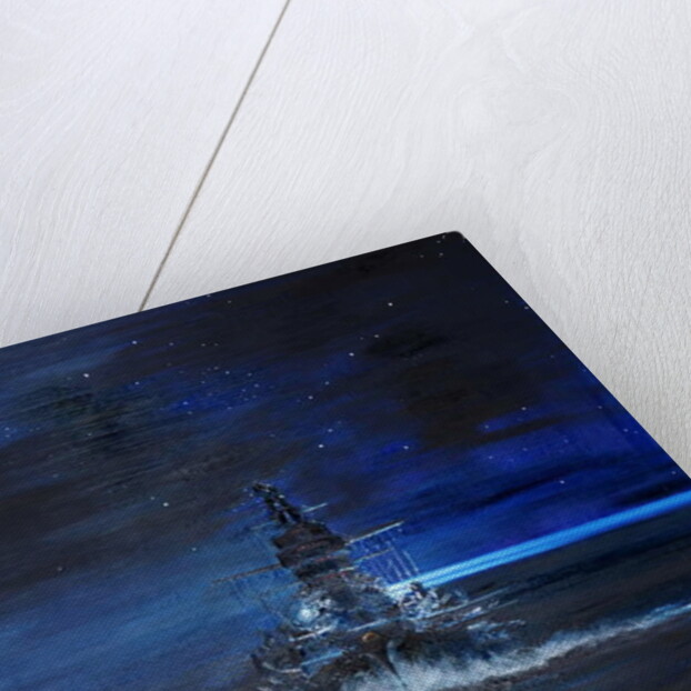 Kirishima with Atago light up USS South Dakota Guadalcanal 1942, 2018 by Vincent Alexander Booth