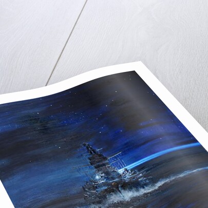 Kirishima with Atago light up USS South Dakota Guadalcanal 1942, 2018 by Vincent Alexander Booth