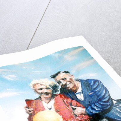 Gran and Granddad with ball at the seaside, 2017 by Vincent Alexander Booth