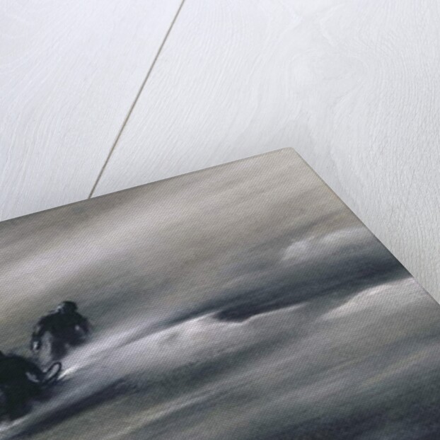 Three men with a Sledge in the Snow, 1910-12 by Edward Adrian Wilson