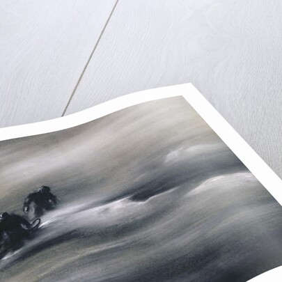 Three men with a Sledge in the Snow, 1910-12 by Edward Adrian Wilson