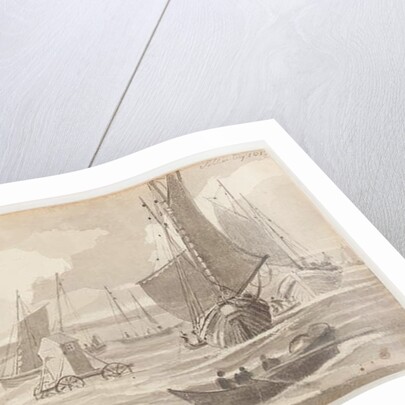 Bathing machines at Allonby, Cumbria, 1812 by John Harden