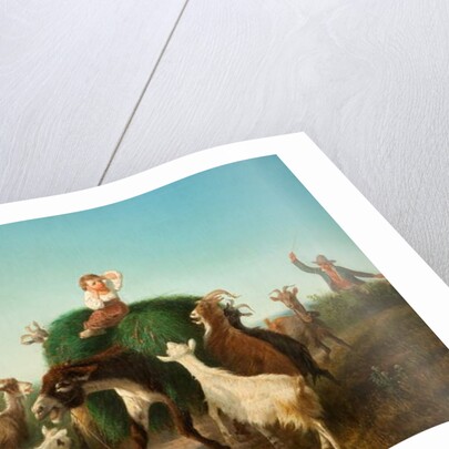 Italian Child with Donkey and Hay by A. Malone