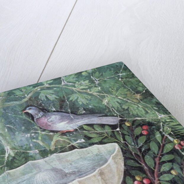 Wall painting of a dove in a garden by a fountain, House of the Golden Bracelet, Pompeii, 1st century AD by Anonymous