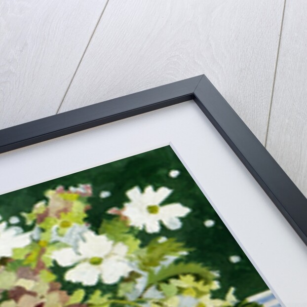Cosmos and hydrangeas in a chinese vase, 2013 by Jennifer Abbott