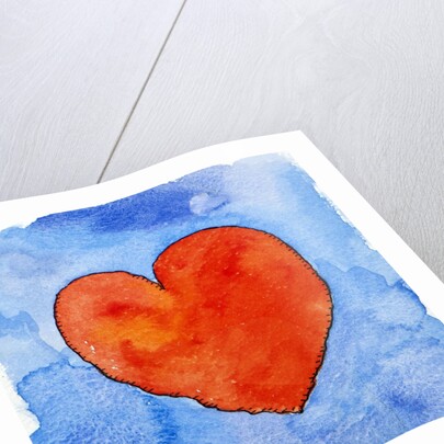 Red heart on blue, 2011 by Jennifer Abbott