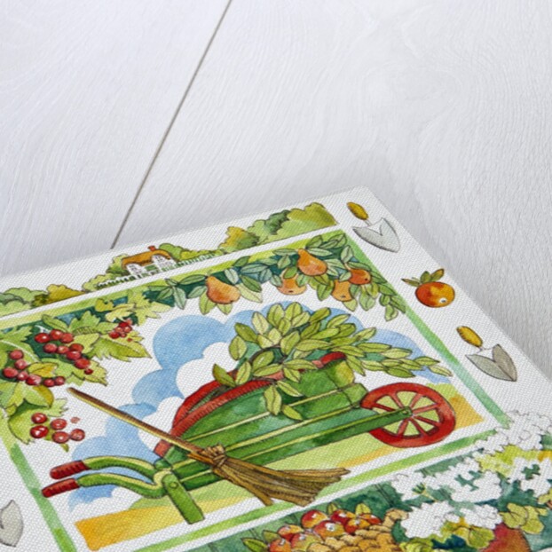 Wheelbarrow - garden surround, 2012 watercolour by Jennifer Abbott