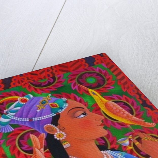 Maharani with two birds, 2012 by Jane Tattersfield