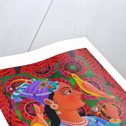 Maharani with two birds, 2012 by Jane Tattersfield