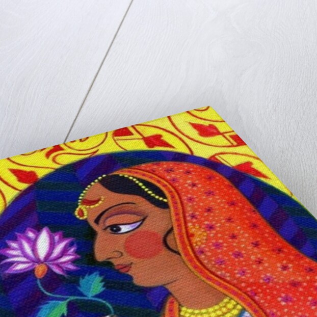 Maharani with white and pink flower, 2011 by Jane Tattersfield