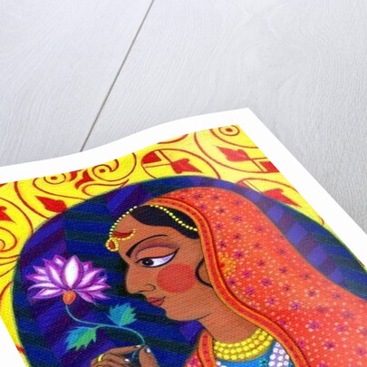 Maharani with white and pink flower, 2011 by Jane Tattersfield