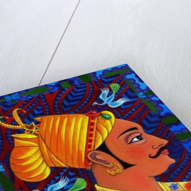 Maharaja with blue birds, 2011 by Jane Tattersfield