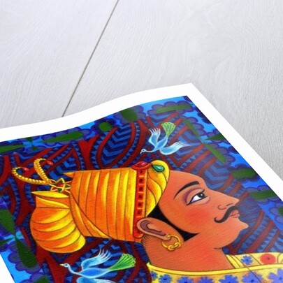 Maharaja with blue birds, 2011 by Jane Tattersfield