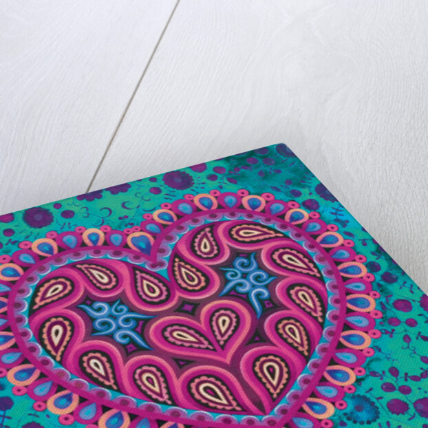 Folk Heart on green, 2016 by Jane Tattersfield