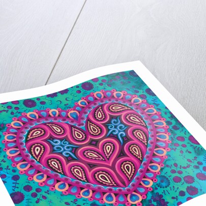 Folk Heart on green, 2016 by Jane Tattersfield