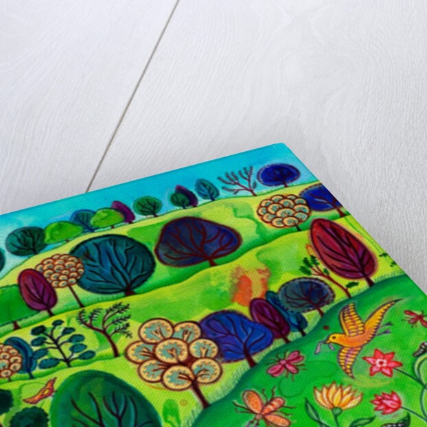 Countryside landscape with squirrel, 2002 by Jane Tattersfield