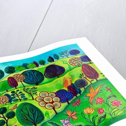 Countryside landscape with squirrel, 2002 by Jane Tattersfield