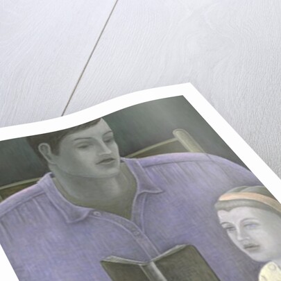 Man reading to Girl by Ruth Addinall