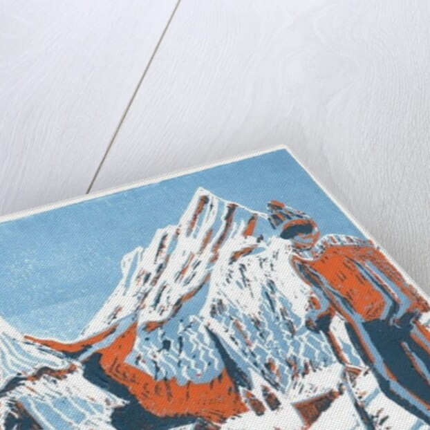 Ski, 2015, linoprint by Charlotte Orr