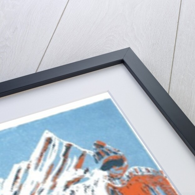 Ski, 2015, linoprint by Charlotte Orr