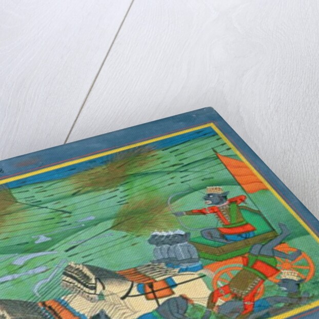 The Battle of Lanka, between Rama and Ravana, King of the Rakshasas by Rajasthani School