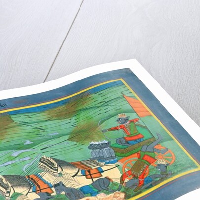 The Battle of Lanka, between Rama and Ravana, King of the Rakshasas by Rajasthani School