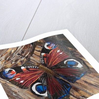 Awaken Peacock Butterfly On Woodpile, 2016 by Kirstie Adamson