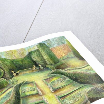 The Long Garden, Cliveden, birds, 2002 by Mary Kuper