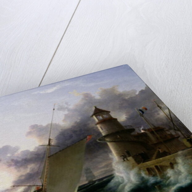 Boat by a Lighthouse, a Squall Going Off by Francis Danby