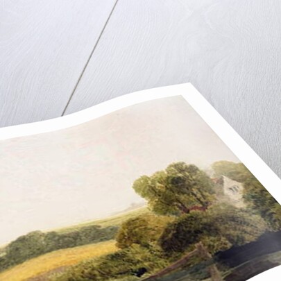 A Cornfield by a Backwater near a Village in the Thames Valley by Peter de Wint