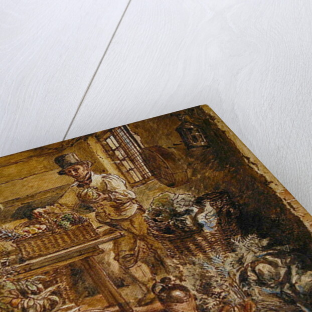 A Gardener in a Potting Shed with Pineapples and Various Vegetables by Alfred William Hunt