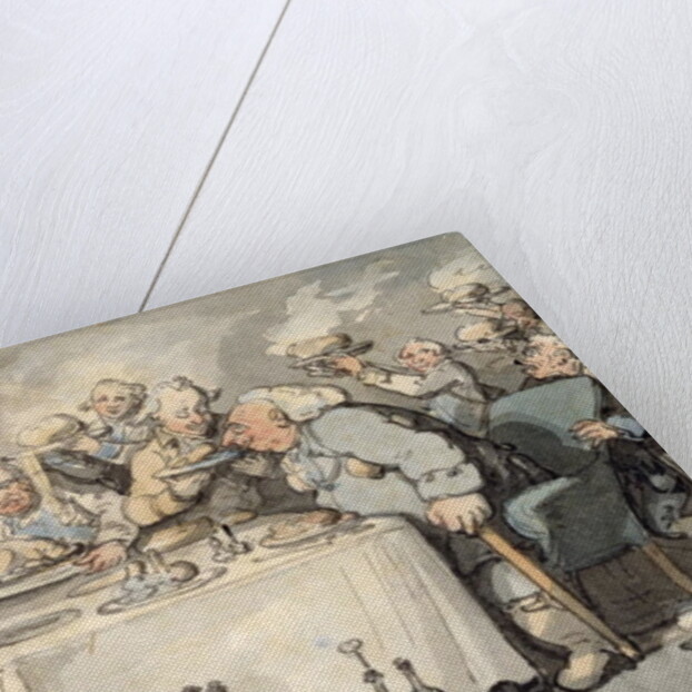 The Comforts of Bath: Gouty Gourmand at Dinner by Thomas Rowlandson